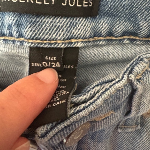Sincerely Jules Blue Ankle Cropped Jeans with Distressed Details Size 0 - Picture 8 of 11
